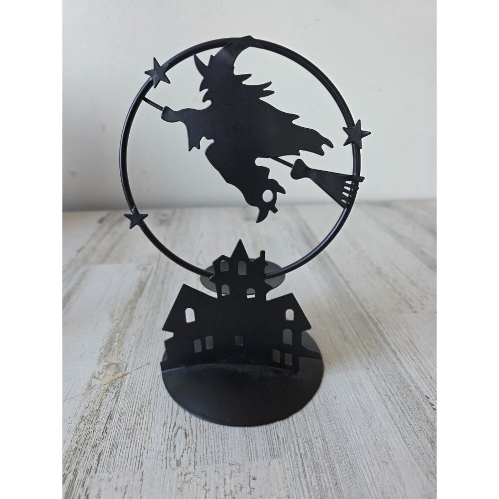 Joelson metal witch haunted house candle holder‎ votive Halloween decor sky
